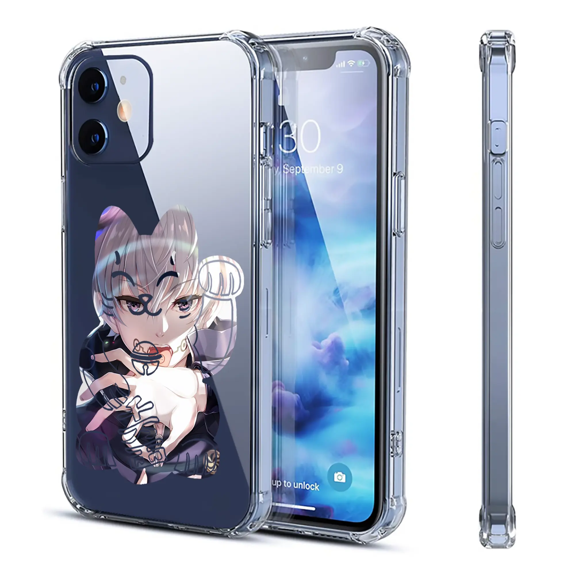 呪術廻戦 グッズ,狗巻 棘 - IPhone 12シリーズ対応 ・ 透明スマホケース ・ クリアソフトケース ・ TPU素材 ・ 耐衝撃 ・ 高密着 ・ 防汚 防指紋 ・ 簡単着脱